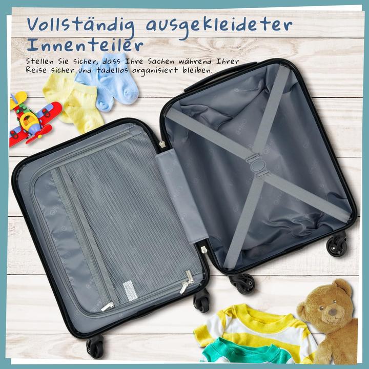 Immagine prodotto Coolife Kinderkoffer-Set mit Rucksack (Bagaglio a mano (fino a 50 litri))