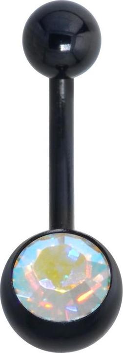 Bijouteria Bauchpiercing (Titan, Kristall, PVD Beschichtung (schwarz))