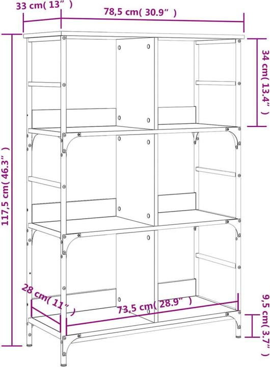 Actual product image VidaXL Georgetta (78.5 x 33 x 117.5 cm)
