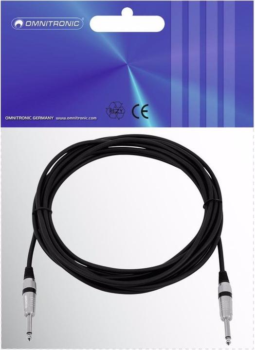 Actual product image Omnitronic Jack cable 6,3 mono 6m sw ROAD (6 m)