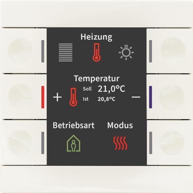 Produktbild MDT BE-TAS86T.02 Taster Smart 86 mit Farbdisplay und Temperatursensor Rws glä