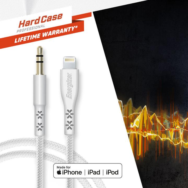 Actual product image Energizer Lifetime Audio AUX Lightning Cable (1.5m) white (1 pcs.)