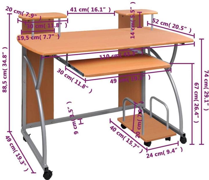 Image du produit VidaXL Kaleena (110 x 52 x 88,5 cm)