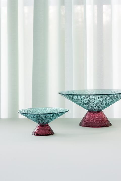 Actual product image Hübsch Bonbon Glass Bowl Medium Blue/Red (8 x 8 x 7 cm)