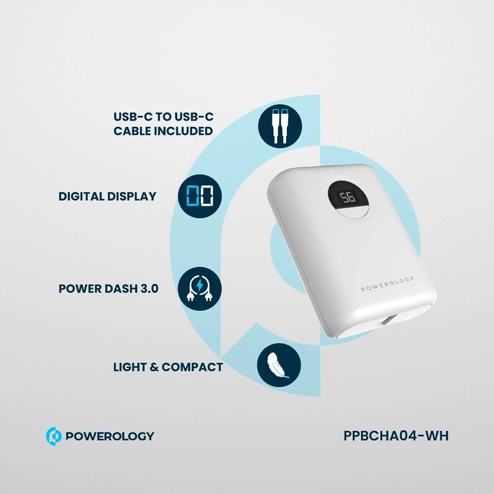 Immagine prodotto Powerology Banca di potenza ultracompatta 10000mAh PD 20W (10000 mAh, 20 W)