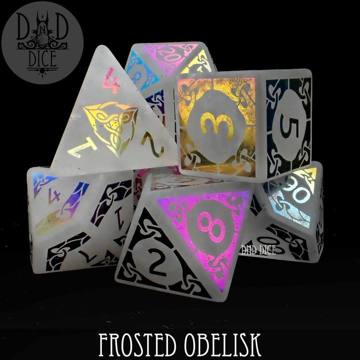 Immagine prodotto DnD Dice Obelisco glassato - Set di dadi di ossidiana