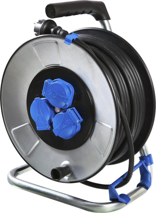 Immagine prodotto As - Schwabe Tamburo per cavi in metallo con cavo in gomma da 40 m (40 m, 1.50 mm².)