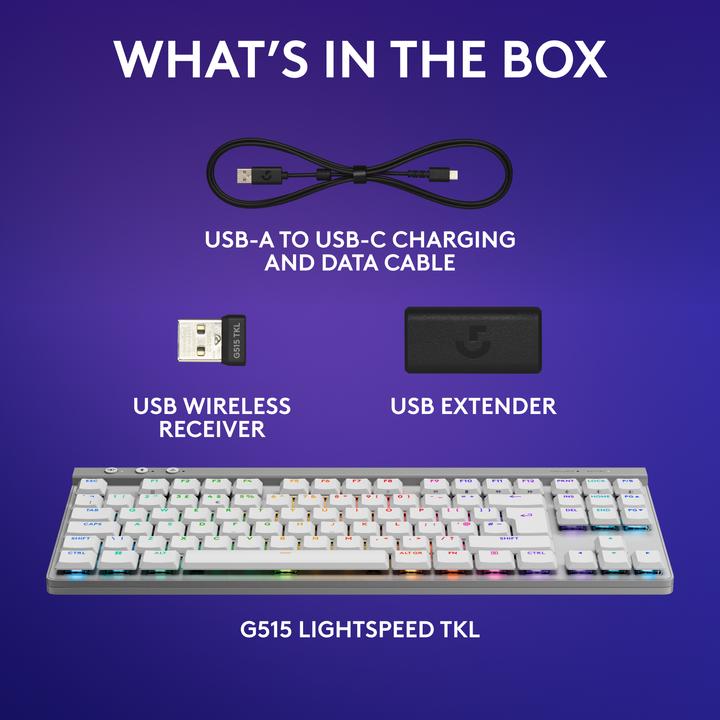 Actual product image Logitech G515 Lightspeed (Eng. Int., Wireless, Cable)