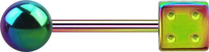 Actual product image Star Piercing Micro Barbell coloured with ball and cube (without brass, Surgical steel 316L)