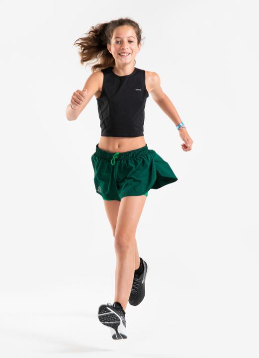 Produktbild Kiprun Tanktop Croptop Running atmungsaktiv Mädchen - 900 schwarz (8, 9, 10)