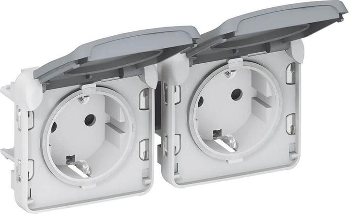 Image du produit Legrand Plexo55 Modular Prise de courant double horizontale gris 069576