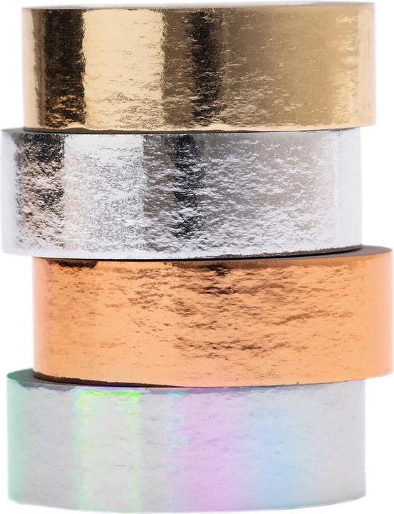 Immagine prodotto Rico Design Washi Tape Metallic 1,5 cm x 5 m, Multicolore, 4 pezzi