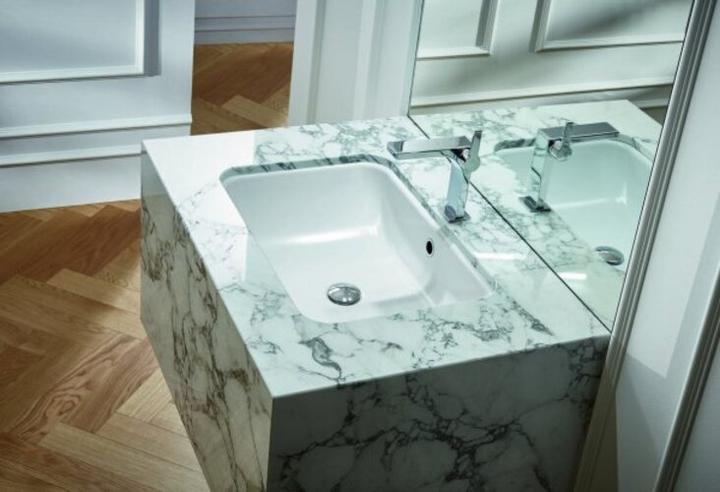 Produktbild Bette One Unterbau-Waschtisch, ohne Hahnloch, mit Überlauf, A135, 435 x 416 mm (434 mm, 435 mm)