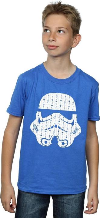 Actual product image Star Wars Boys Christmas Stormtrooper Helmet T-Shirt (140, 146)