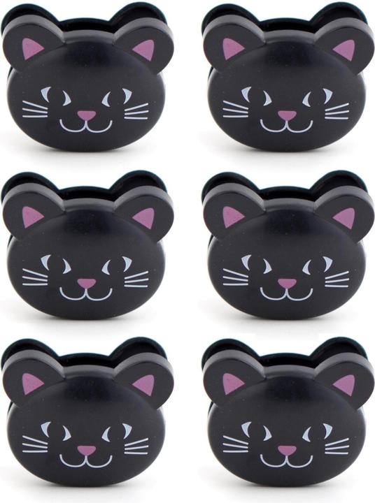 Image du produit Kikkerland Clip de fermeture chat 6 pièces, noir (6 x)