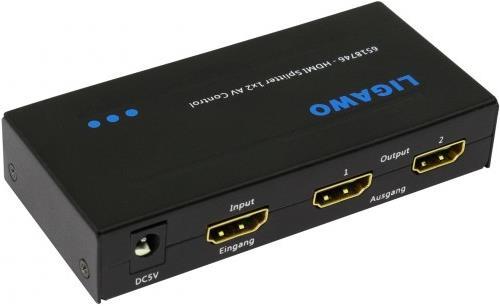 Ligawo HDMI Splitter 1 Eingang -> 2 Ausgänge 4K und 3D fähig