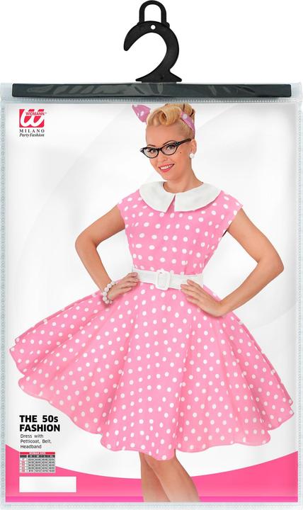 Actual product image Widmann 50's ROCK'N'ROLL FASHION ROSA (dress with petticoat, belt, hairband), L (L)