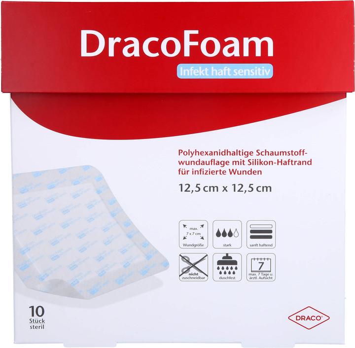 Produktbild Dr. Ausbüttel & Co. DracoFoam Infekt haft sensitiv 12,5x12,5 cm, 10 St VER
