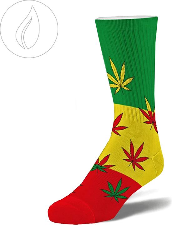 Produktbild R420 Long Socks Size 40-45 Rasta Colour Leaves (Einzelpack, 40 - 45)