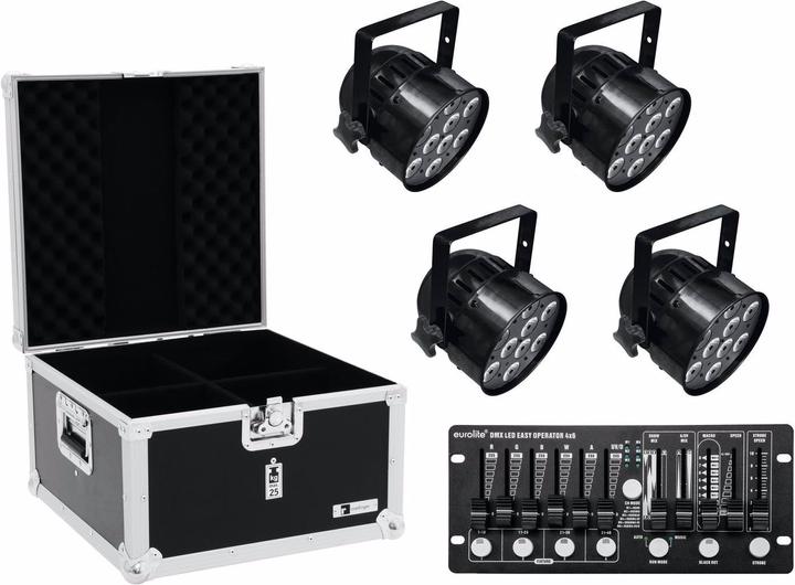 Immagine prodotto Eurolite Set 4x LED PAR-56 HCL sw + Case + Controller