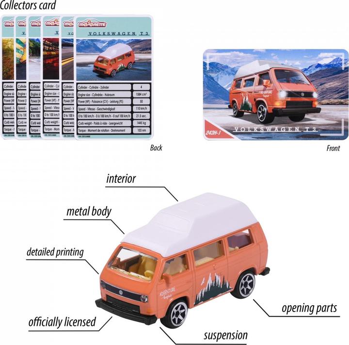 Immagine prodotto Majorette VW Gli Originali Auto Premium, 6-sort.
