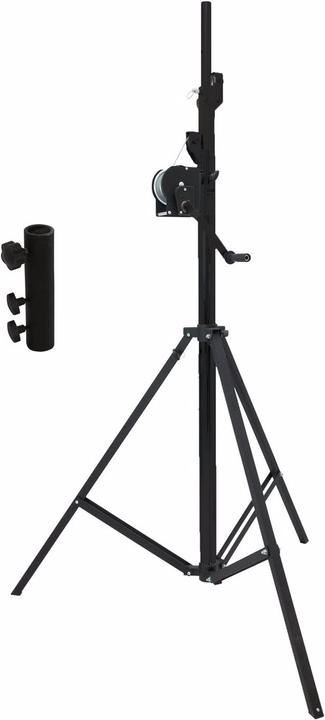 Eurolite Set STT-400/85 Kurbelstativ TÜV/GS schwarz + STV3529 Adapter lang