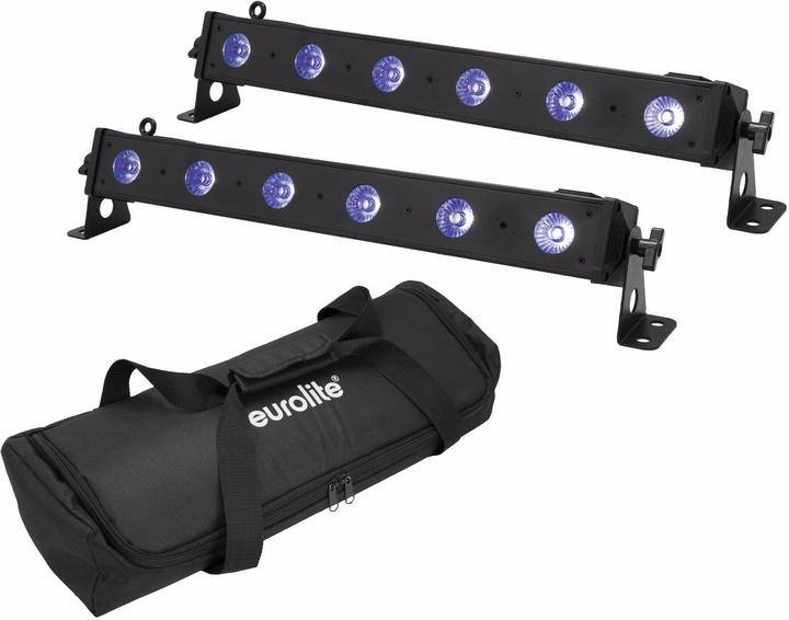Image du produit Eurolite Set 2x LED BAR-6 QCL RGB+UV Barre + Soft-Bag