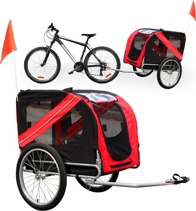Actual product image Wiltec Dog bicycle trailer dog trailer bicycle dog transporter red-black