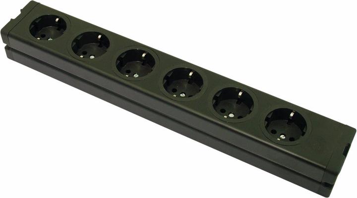 Actual product image Eurolite Power strip 6-way ALU sw (6 x)