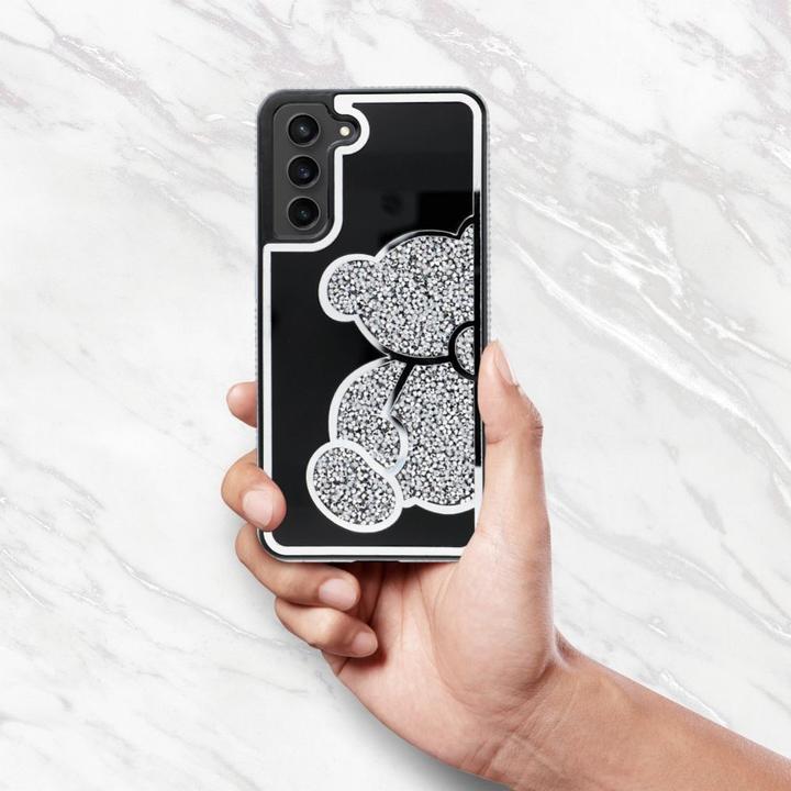 Actual product image OEM Back panel cover TEDDY BEAR Case for SAMSUNG A16 5G silver