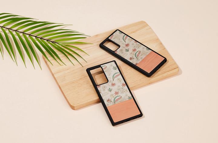 Produktbild Man.Wand &WOOD case for Galaxy Note 20 Ultra pink flower juodas (Samsung Galaxy Note 20 Ultra)