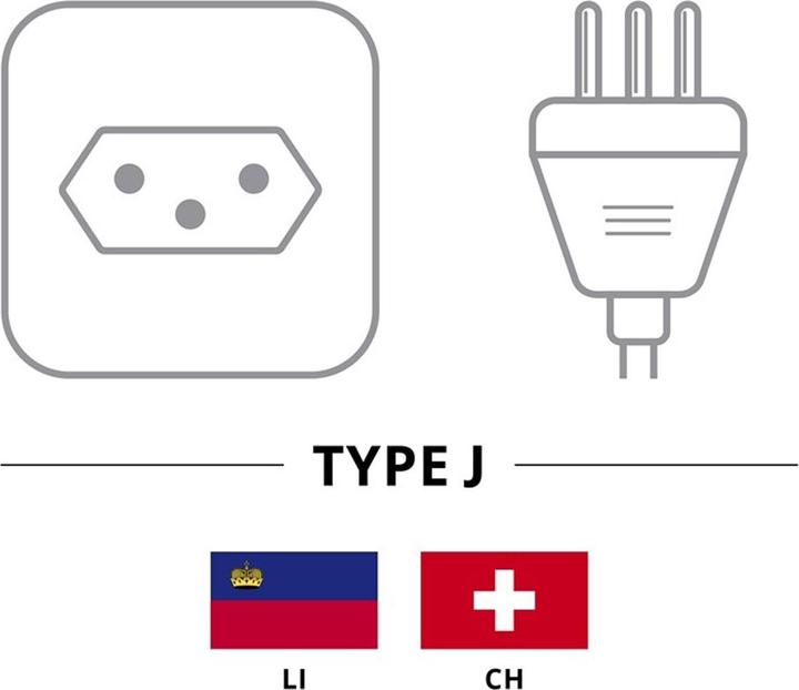 Produktbild AccuCell Netzkabel mit Schweiz-Stecker für IEC-Buchse C13 (2 m)
