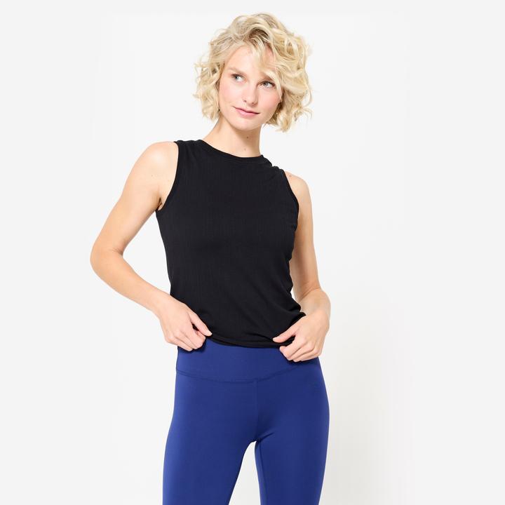 Kimjaly Yogatop Damen elastisch - graphitschwarz