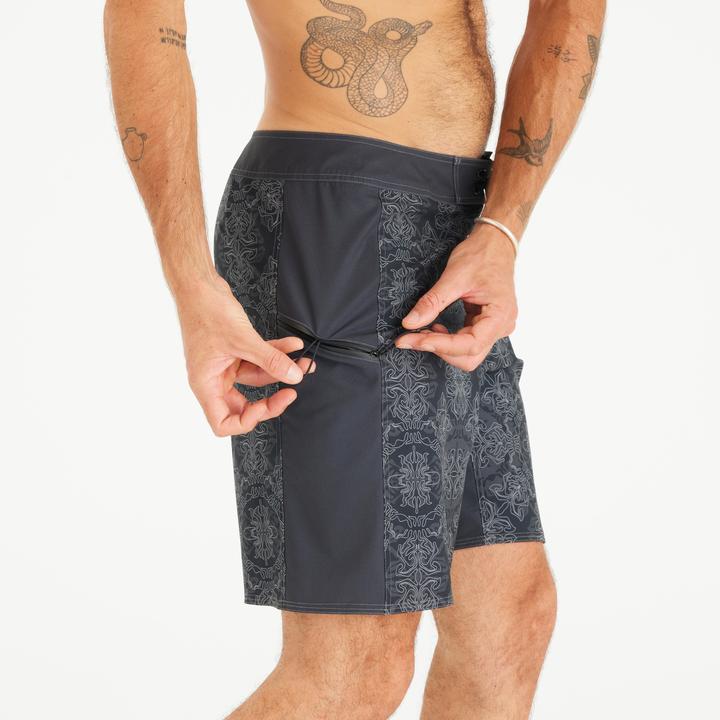 Produktbild Olaian Boardshorts Herren lang 500 Arch Scarabia 19" schwarz (48)