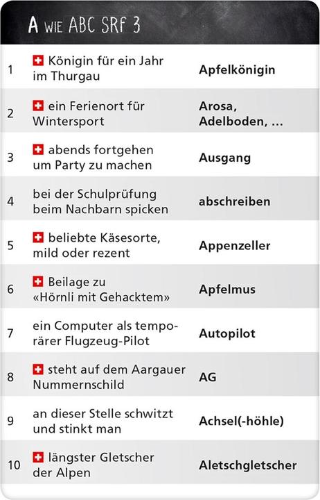 Produktbild Game Factory ABC SRF 3 Typisch Schweiz (Deutsch, Schweizerdeutsch)