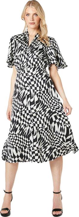 Actual product image Principles Womens/Ladies Geometric Jacquard Satin Midi Dress (40 D)