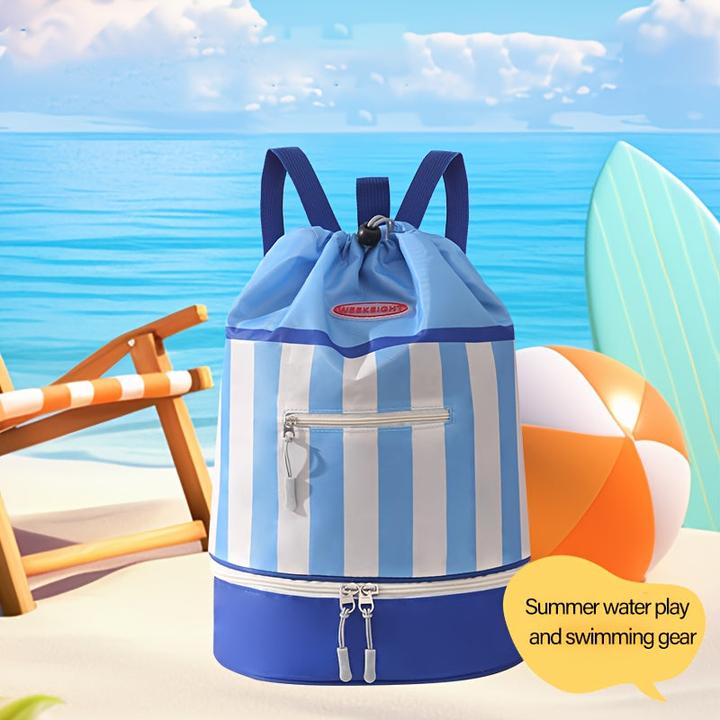 Produktbild Only-Bags.Store 1 Stück Sportrucksack - Gestreift, Nass/Trocken-Trennung, leichte Polyester-Tasche mit