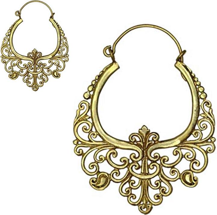 Actual product image Star Piercing Ohrring vergoldet Mandala Adler (Brass)
