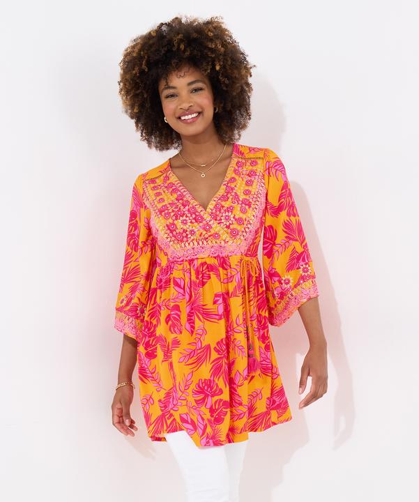 Produktbild Joe Browns Embroidered Neckline Vibrant Print Tunic Dress (40)