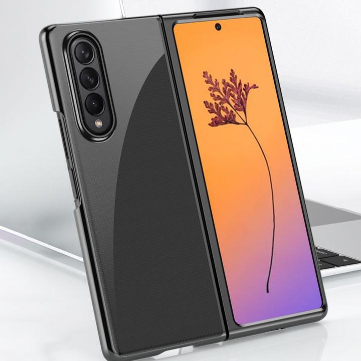Actual product image Hurtel Plating Case for Samsung Galaxy Z Fold 4 cover with a metallic frame black (Samsung Galaxy Z Fold4)
