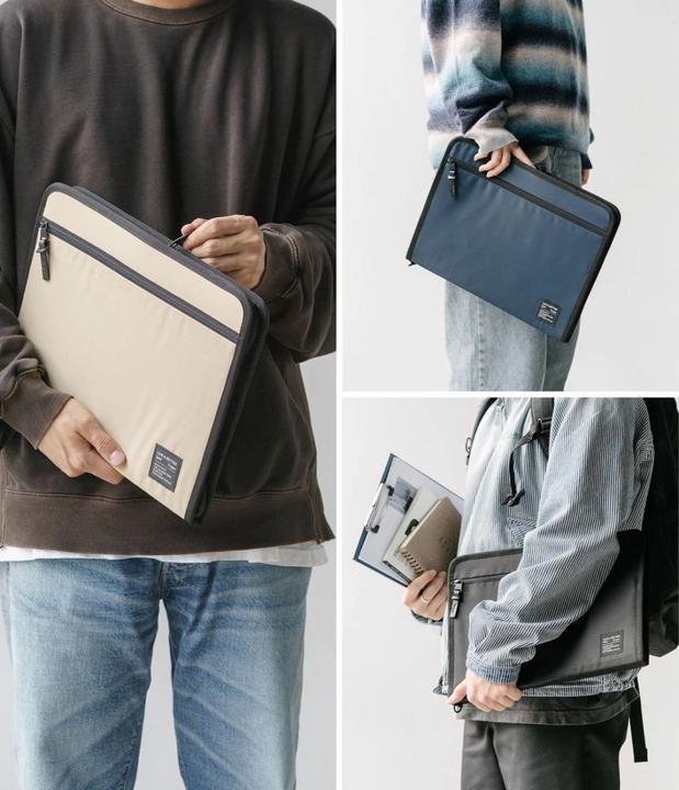 Produktbild Ringke Smart Zip Pouch universal case for laptop, tablet (up to 13 #), stand, bag, organizer, beige (13")