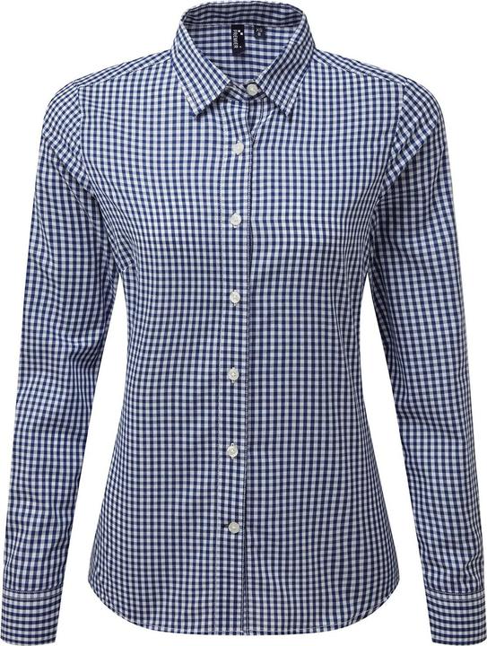 Actual product image Premier Womens/Ladies Maxton Gingham Long-Sleeved Shirt (S)