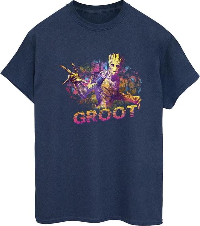 Actual product image Womens/Ladies Guardians Of The Galaxy Abstract Groot Cotton Boyfriend T-Shirt (M)