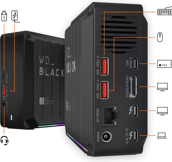 Image du produit WD Black D50 Game Dock 2TB (Thunderbolt, 5 Ports)
