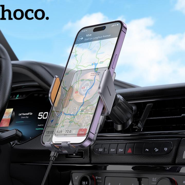 Immagine prodotto Hoco Stazione di ricarica 2 in 1 QI Wireless Fast Charge per auto con base di ricarica