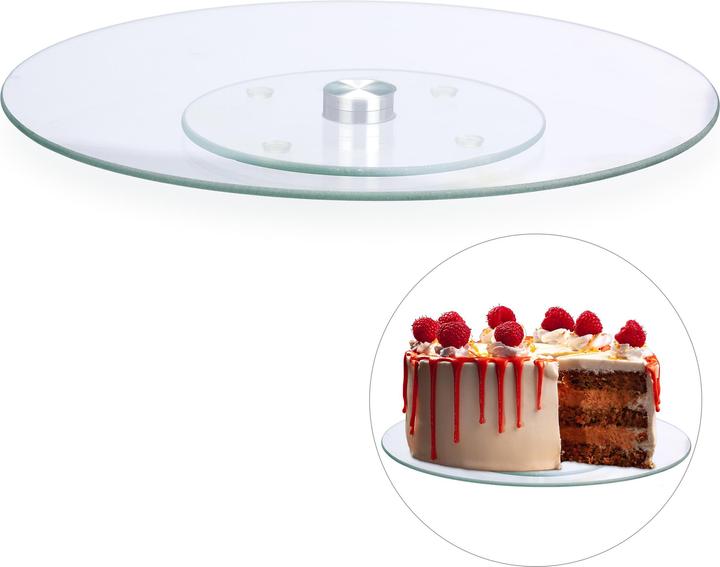 Actual product image Relaxdays Swivel Glass Cake Stand