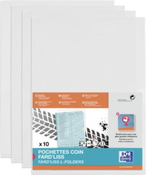 Produktbild Elba Sichthüllen DIN A4 Fard'Liss, PVC 0,18 mm, farblos oben und rechts offen, 2 seitliche Greiflöcher (A4, 10 x)