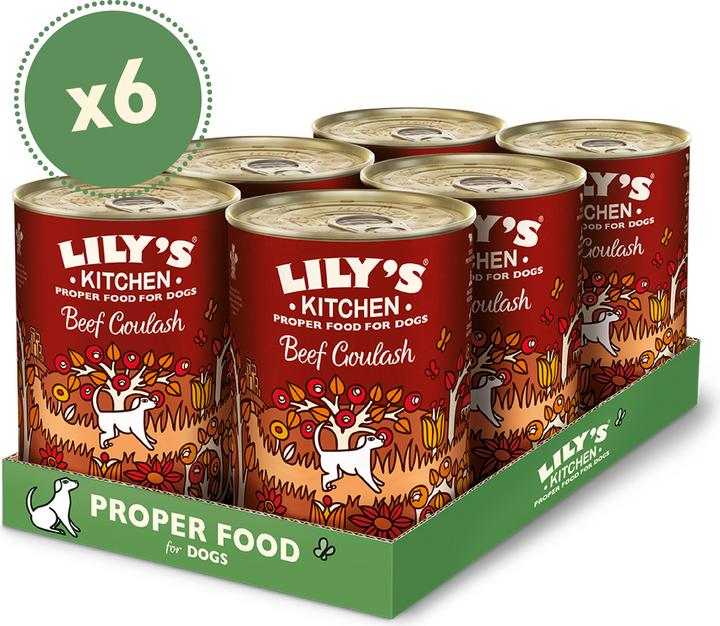 Produktbild Lily's Kitchen Nassfutter Rindsgulasch, 6 x 400g (Adult, 6 Stk., 2760 g)