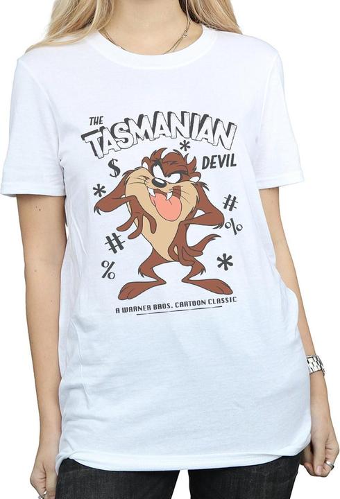 Image du produit Looney Tunes Diable de Tasmanie Coton Vintage Boyfriend TShirt (L)
