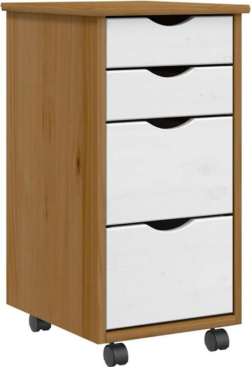 Actual product image VidaXL Rollschrank mit Schubladen MOSS Honigbraun Massivholz Kiefer